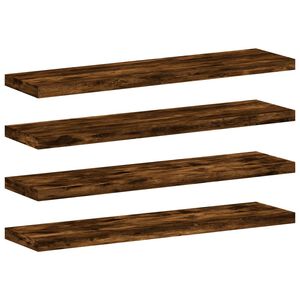 vidaXL V&auml;gghyllor 4 st r&ouml;kf&auml;rgad ek 40x10x1,5 cm konstruerat tr&auml;