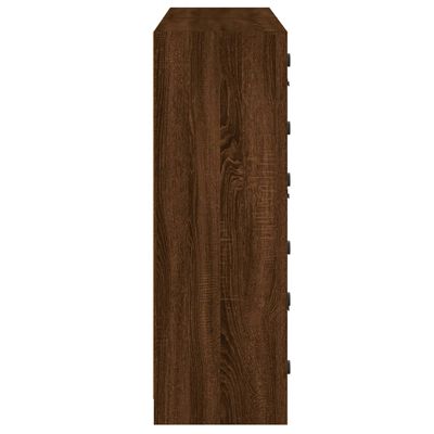 vidaXL Bokhylla med dörrar brun ek 136x37x109 cm konstruerat trä