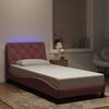 vidaXL Bed Frame with LED without Mattress Pink 90x200 cm Velvet