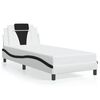 vidaXL Bed Frame "Viana" with LED without Mattress White and Black 90x200 cm