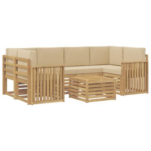 vidaXL Utomhussoffset 7 st Vit och Beige Polyester