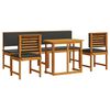 vidaXL Tr&auml;dg&aring;rds Bistro Set 5 pcs Brun Massivt Akaciatr&auml;