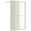 vidaXL Duschv&auml;gg med klart ESG-glas guld 118x195 cm