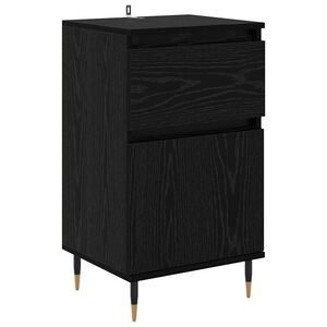 vidaXL Sideboard Svart Ek 40 x 35 x 70 cm Konstruerat tr&auml; och j&auml;rn