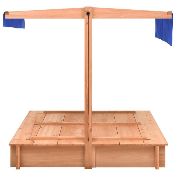 vidaXL Sandlåda med tak granträ 112x112x112 cm