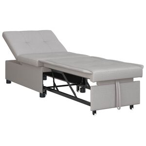 vidaXL Pull Out Sofa Bed Gr&aring; 194 x 50 x 82 cm tyg