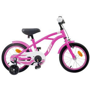vidaXL Barncykel 16 Tum f&ouml;r 4-6 &aring;r gamla M&ouml;rkrosa