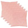 vidaXL Kudd&ouml;verdrag 6 st HEERLEN Rosa 80 x 80 cm Faux Kaninp&auml;ls