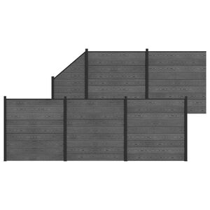 vidaXL St&auml;ngselset 6 st 965 x 186 cm WPC och aluminium Gr&aring;