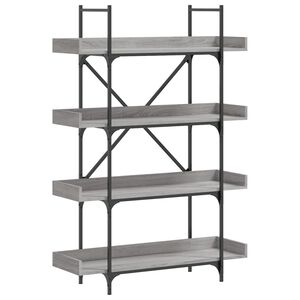 vidaXL Bokhylla 4 hyllplan gr&aring; sonoma 100x33x145,5 cm konstruerat tr&auml;