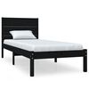 vidaXL S&auml;ngram svart massiv furu 75x190 cm