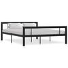 vidaXL S&auml;ngram utan madrass svart & vit metall 140x200 cm