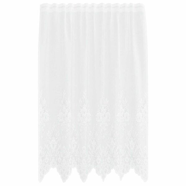 vidaXL Spetsgardin med gardiner Blommor Vit 140 x 150 cm Polyester