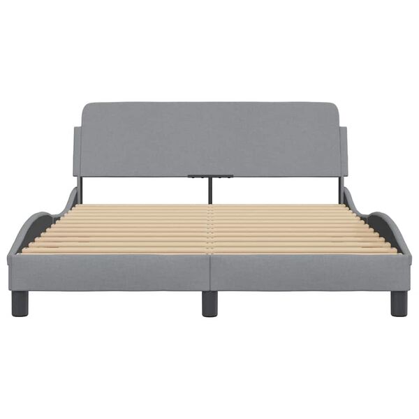 vidaXL Bed Frame "Dover" Light Grey 140x190 cm Fabric