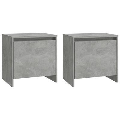vidaXL Sängbord betonggrå 2 st 45x34,5x44,5 cm spånskiva