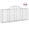 vidaXL Gabioner b&aring;gformade 18 st 200x30x80/100 cm galvaniserat j&auml;rn