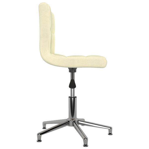 vidaXL Snurrbar matstol gr&auml;ddvit tyg