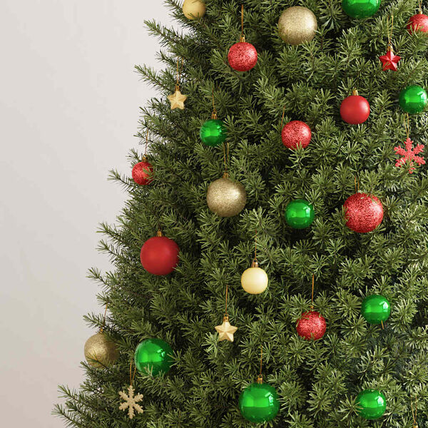 vidaXL Julgranskulor 111 delar röd/grön/guld polystyren