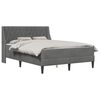 vidaXL S&auml;ngram med madrass med madrass M&ouml;rkgr&aring; 137 x 190 cm Sammet
