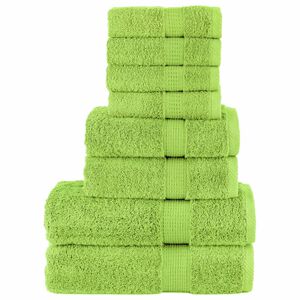 vidaXL Premium handdukar 8 st SOLUND &auml;ppelgr&ouml;n 600 gsm