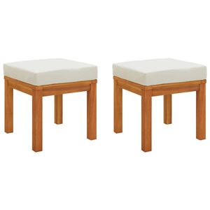 vidaXL Tr&auml;dg&aring;rdspallar med dynor 2 st 40x40x42 cm massivt akaciatr&auml;