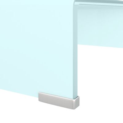 vidaXL TV-bord glas vit 40x25x11 cm