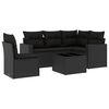 vidaXL Loungegrupp med dynor 6 delar svart konstrotting
