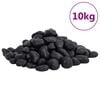 vidaXL Polerad sm&aring;sten 10 kg svart 2-5 cm
