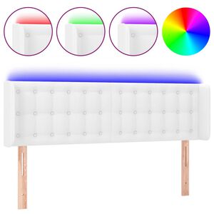 vidaXL S&auml;nggavel LED vit 147x16x78/88 cm konstl&auml;der