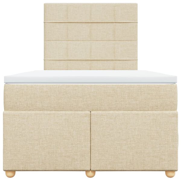 vidaXL Ramsäng med madrass gräddvit 120x190 cm tyg