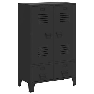 vidaXL Garderob industriell stil metall 67x35x107 cm svart