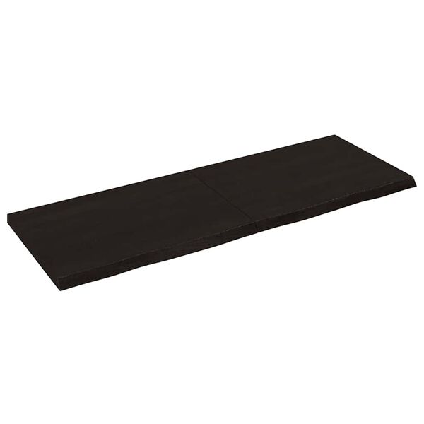 vidaXL Bordsskiva m&ouml;rkbrun 140x50x(2-4) cm behandlad massiv ek