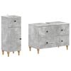 vidaXL 2-delat Badrumssk&aring;psset ALKMAAR Betonggr&aring; Konstruerat tr&auml;