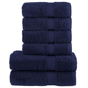 vidaXL Premium handdukar 6 st SOLUND marinbl&aring; 600 gsm