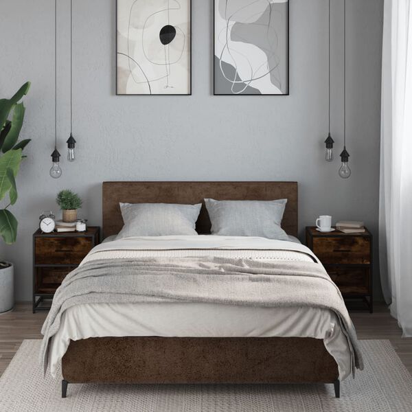 vidaXL Sängbord 2 st rökfärgad ek 40x31x50 cm konstruerat trä