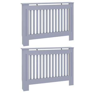 vidaXL Radiatorlock 2 st Gr&aring; 112 x 19 x 81,5 cm Konstruerat tr&auml;