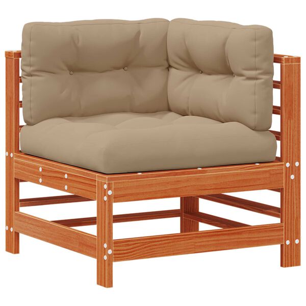 vidaXL Tr&auml;dg&aring;rdsh&ouml;rnssoffa Massivt furu VaxBrun