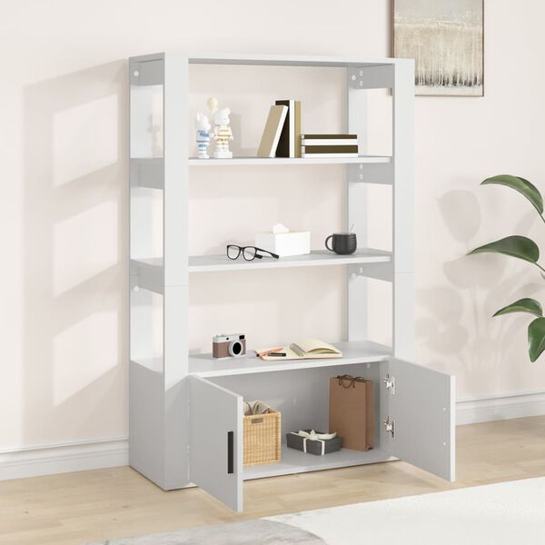 vidaXL Förvaringshylla vit 80x30x119,5 cm konstruerat trä