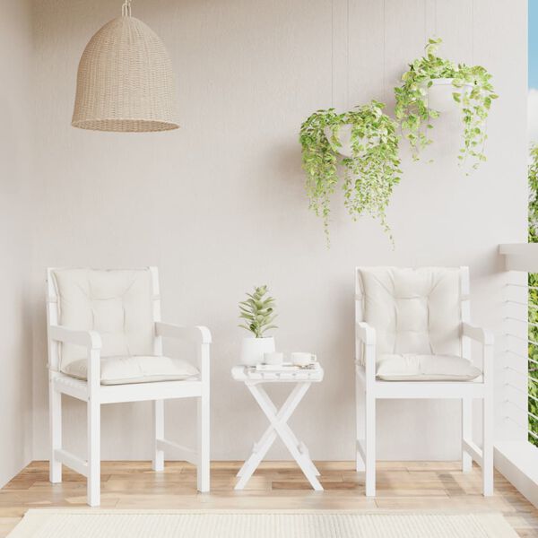 vidaXL Stolsdynor lågt ryggstöd 2 st melerad gräddvit 100x50x7 cm tyg