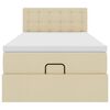 vidaXL Ottoman sängram med madrass gräddvit 90x190 cm tyg
