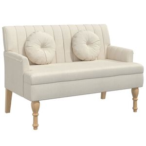 vidaXL B&auml;nk med dynor 113x64,5x75,5 cm linne