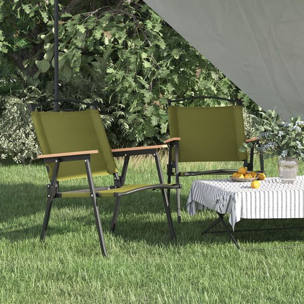 vidaXL Campingstolar 2 st gr&ouml;n 54x55x78 cm oxfordtyg