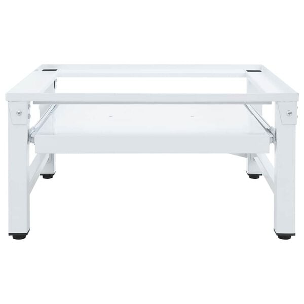 vidaXL Sockel f&ouml;r tv&auml;ttmaskin med utdragbar hylla vit