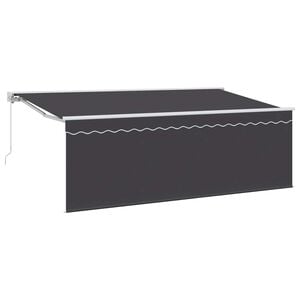vidaXL Utdragbar markis Antracit 400 x 200 cm Polyester och aluminium