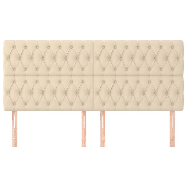 vidaXL S&auml;nggavel creme 200x7x118/128 cm tyg