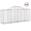 vidaXL Gabioner b&aring;gformade 20 st 200x50x80/100 cm galvaniserat j&auml;rn