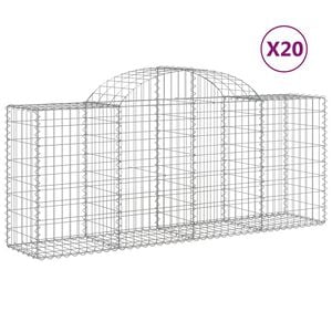 vidaXL Gabioner b&aring;gformade 20 st 200x50x80/100 cm galvaniserat j&auml;rn