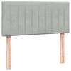 vidaXL Rams&auml;ng med madrass ljusgr&aring; 90x210 cm sammet