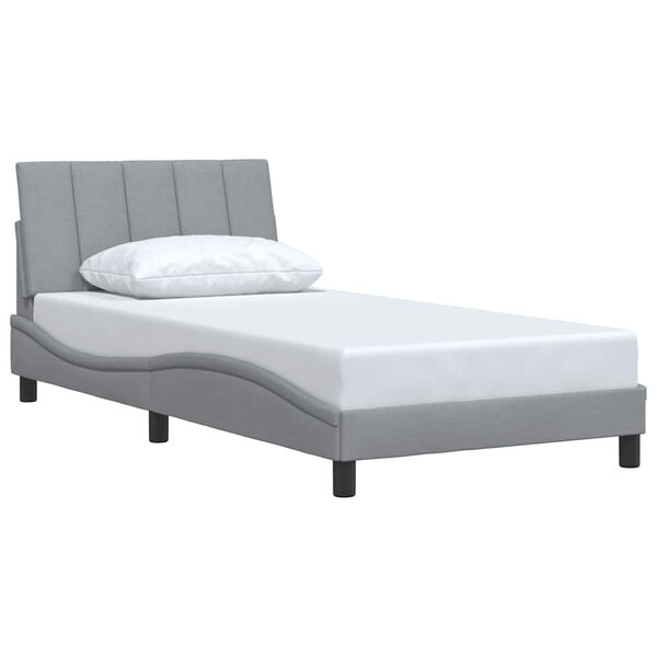 vidaXL Bed Frame without Mattress "Hanko" Light Grey 100x200 cm Fabric