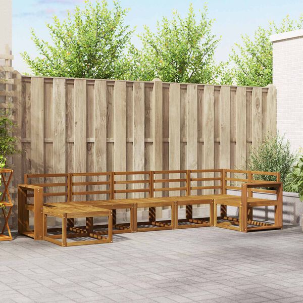 vidaXL Utomhussoffset 7 pcs Naturf&auml;rg Massivt Akaciatr&auml;